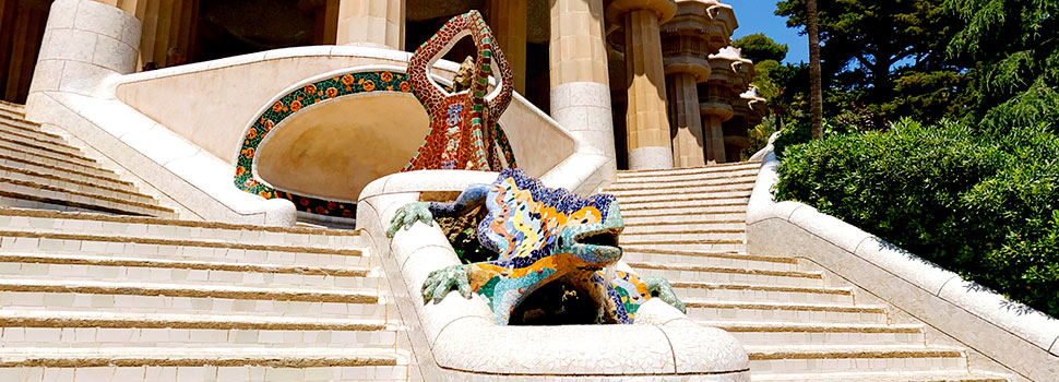 The monumental staircase of the Park Guell